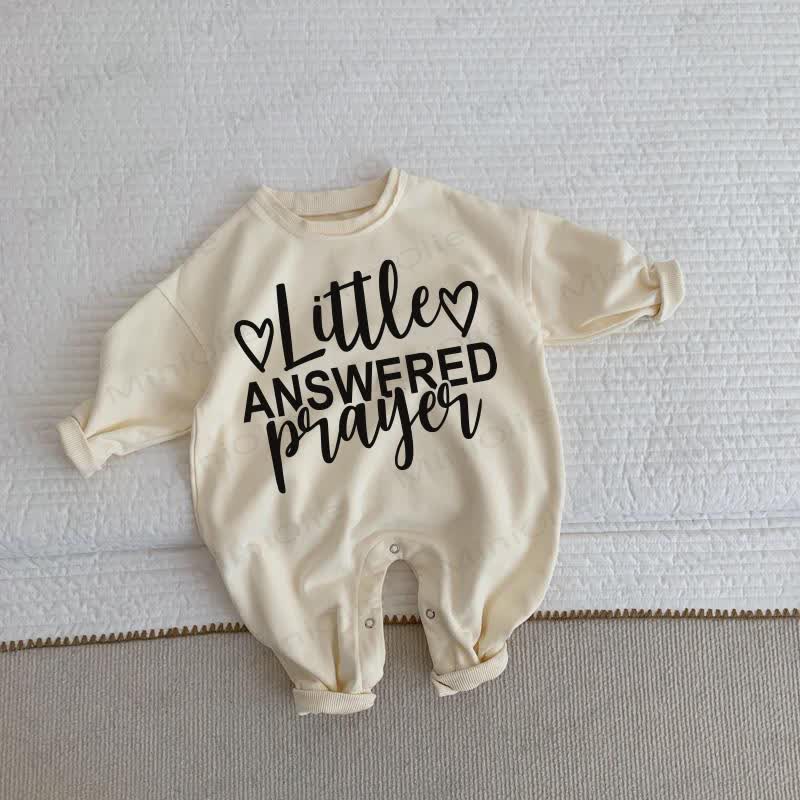 LITTLE ANSWERED PRAYER Baby Slogan Beige Romper - Beige - 2-3T - image 1