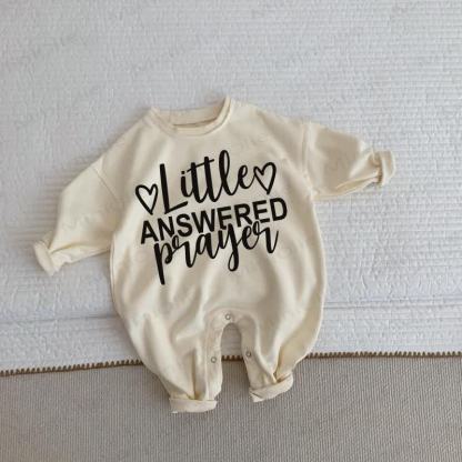 LITTLE ANSWERED PRAYER Baby Slogan Beige Romper - Beige - 2-3T - image 1