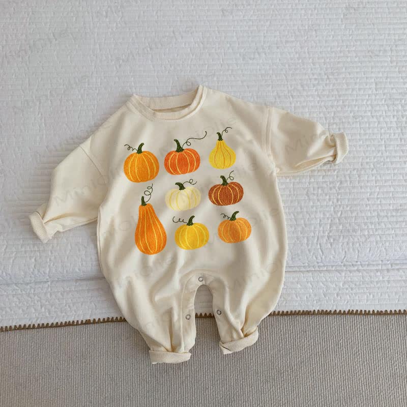 Baby Toddler Nine Pumpkins Beige Romper - Beige - 2-3T - image 1