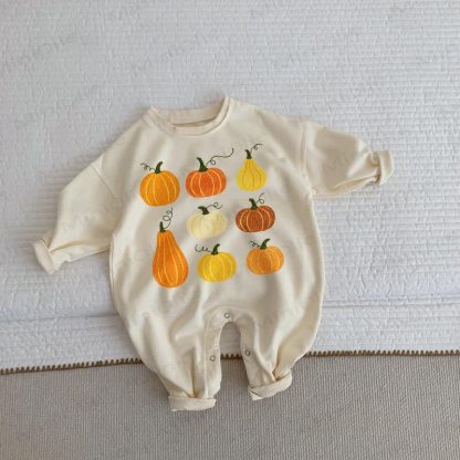 Baby Toddler Nine Pumpkins Beige Romper - Beige - 2-3T - image 1