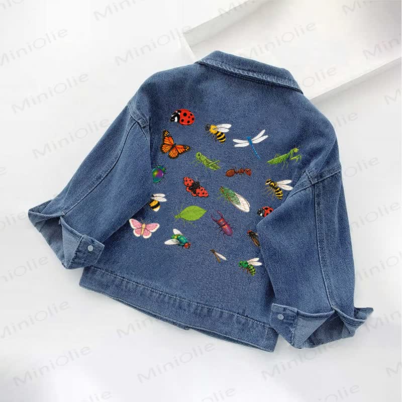 Toddler Kid Insects Print Denim Jacket - image 2