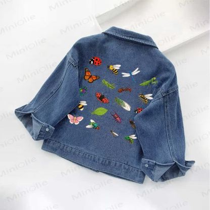 Toddler Kid Insects Print Denim Jacket - image 2