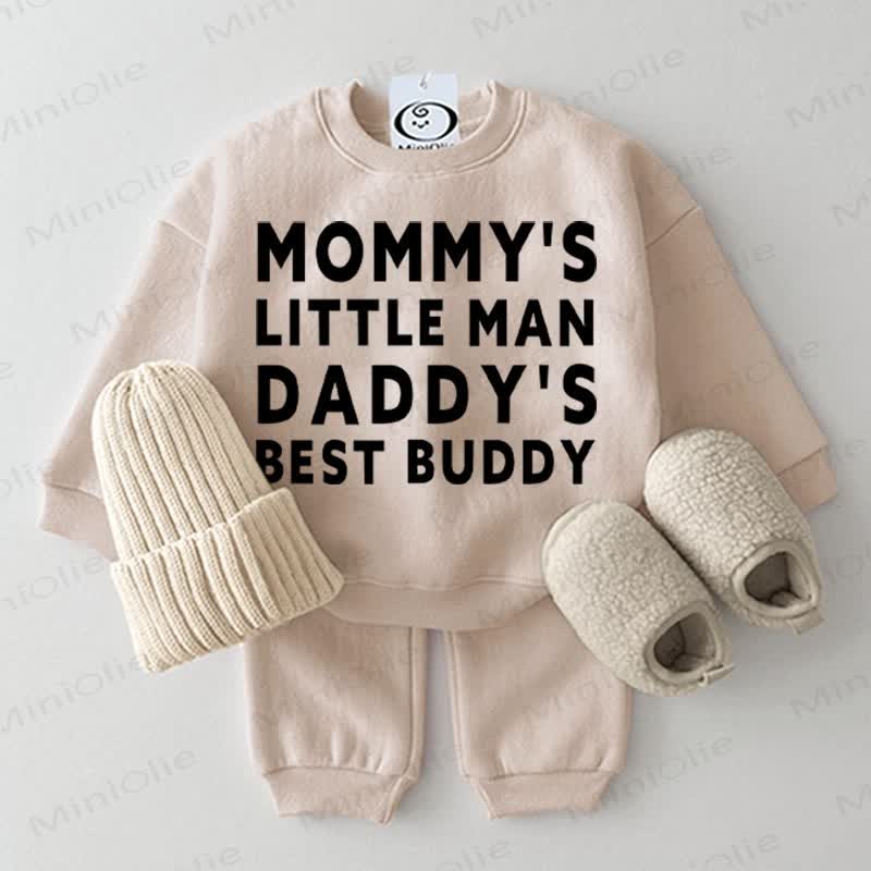MOMMY'S LITTLE MAN DADDY'S BEST BUDDY Baby 2-piece Beige Set - Beige - 2-3T - image 1