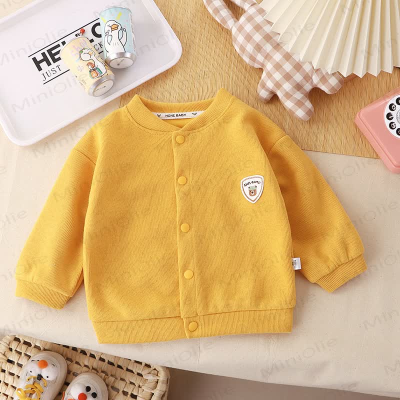 Toddler Snap Front Cardigan Outerwear - Yellow - 6-7T - image 2