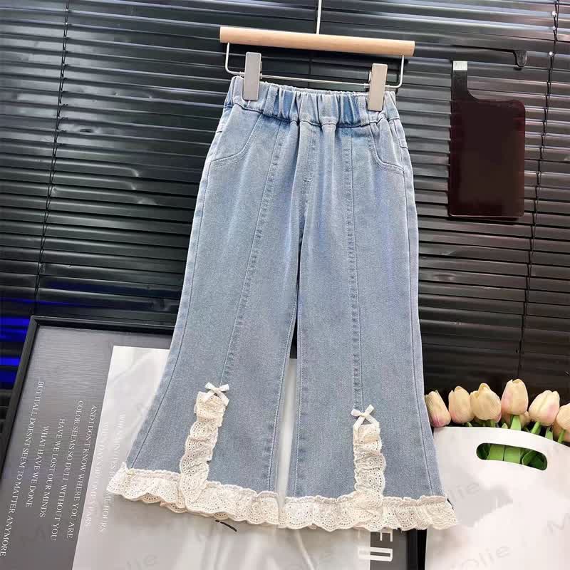 Toddler Kid Girl Yellow Blouse and Denim Pants 2-piece Set - image 3