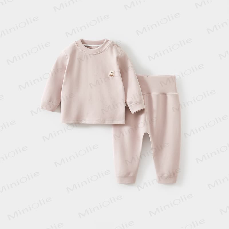 Baby Toddler Bear Embroidered/Stripe Top and Pants 2-piece Pyjama Set - Pink Bear - 4-5T - image 2