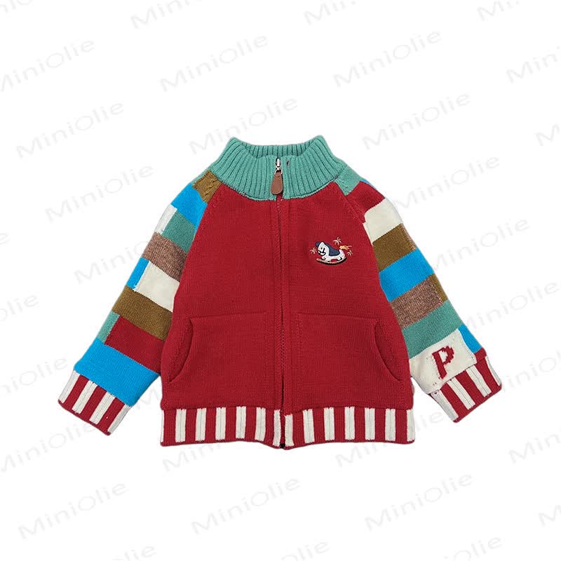 Baby Toddler Colorblock Knit Jacket or Pants - Jacket - 4-5T - image 2
