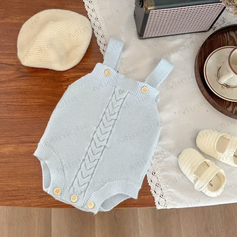 Baby Toddler Cable Knit Cardigan or Bodysuit - Blue Bodysuit - 2-3T - image 4