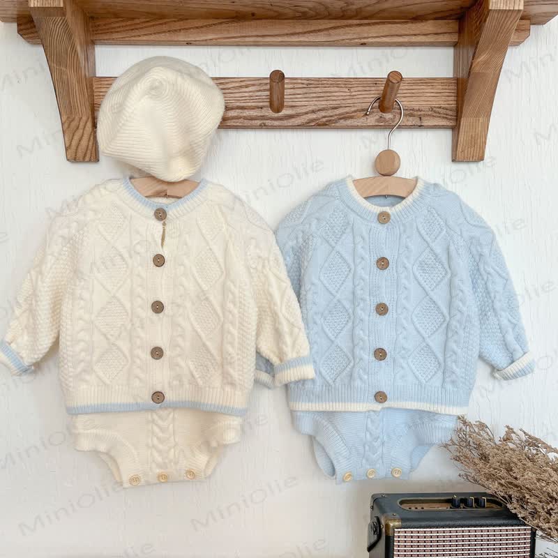 Baby Toddler Cable Knit Cardigan or Bodysuit - image 6
