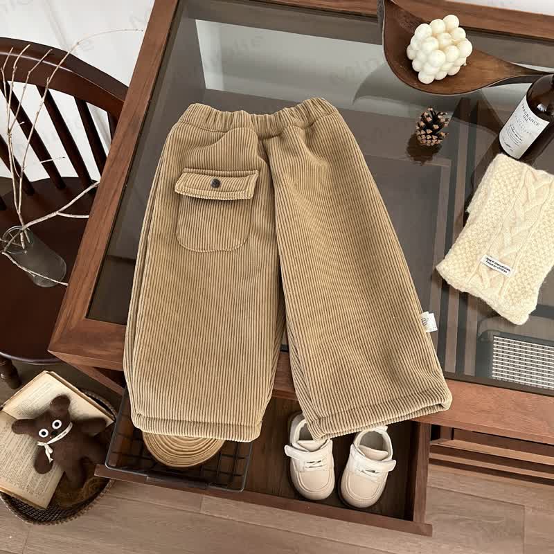 Baby Toddler Pattern Hoodie or Corduroy Pants - Beige - 3-4T - image 3