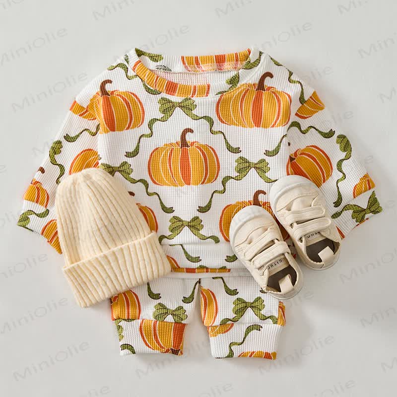 Baby Pumpkin White Waffle 2-piece Set - image 2