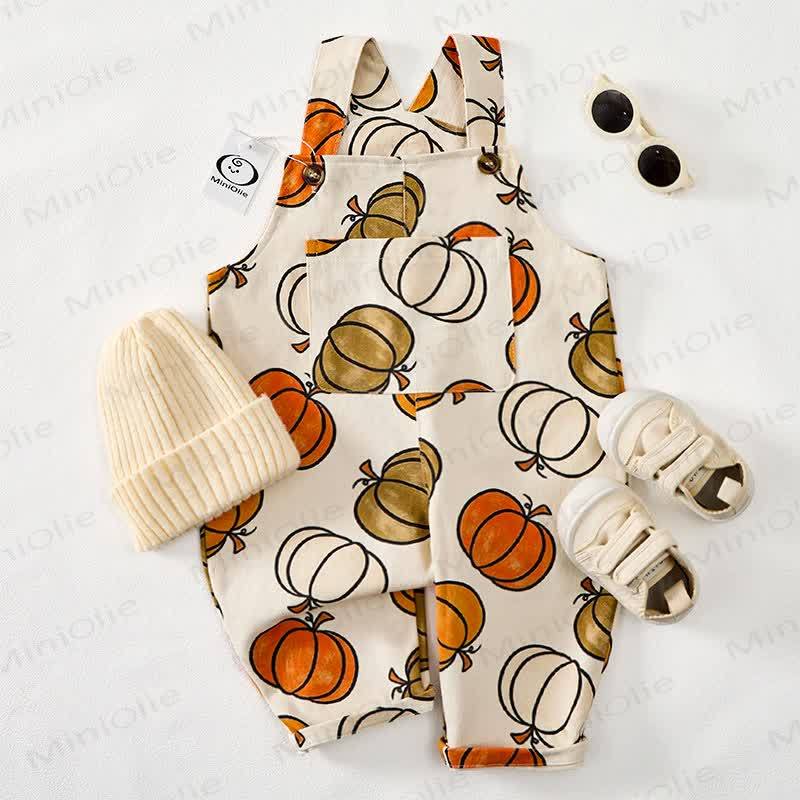 Baby Toddler Pumpkin Print Overalls - image 2