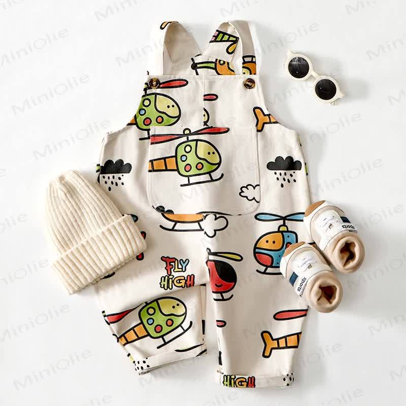 FLY HIGH Baby Toddler Helicopter Print Overalls - image 2