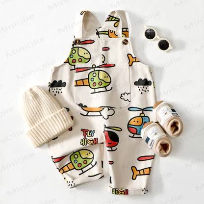 FLY HIGH Baby Toddler Helicopter Print Overalls - image 2