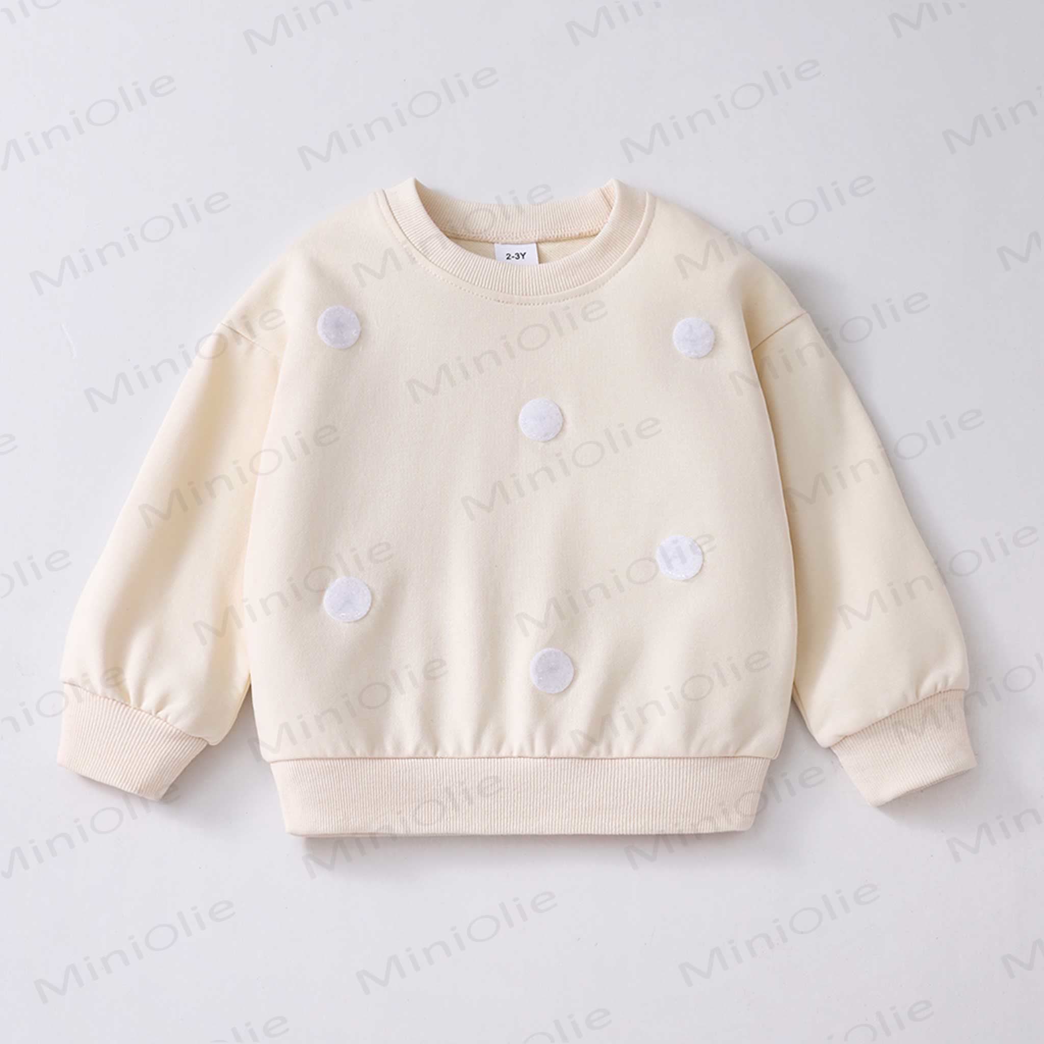 Kids DIY Interchangeable Patch Sweatshirt - Beige Sweatshirt - 6-7T - image 2