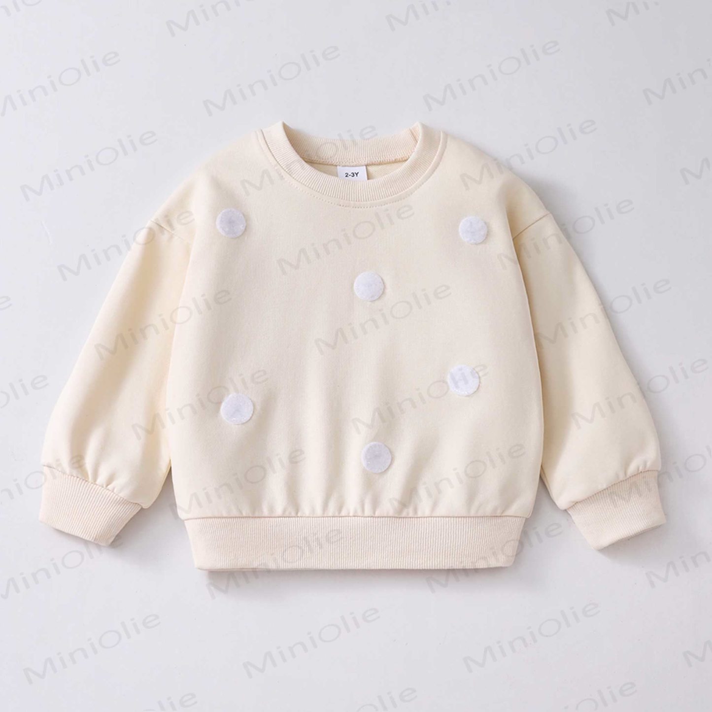 Kids DIY Interchangeable Patch Sweatshirt - Beige Sweatshirt - 6-7T - image 2