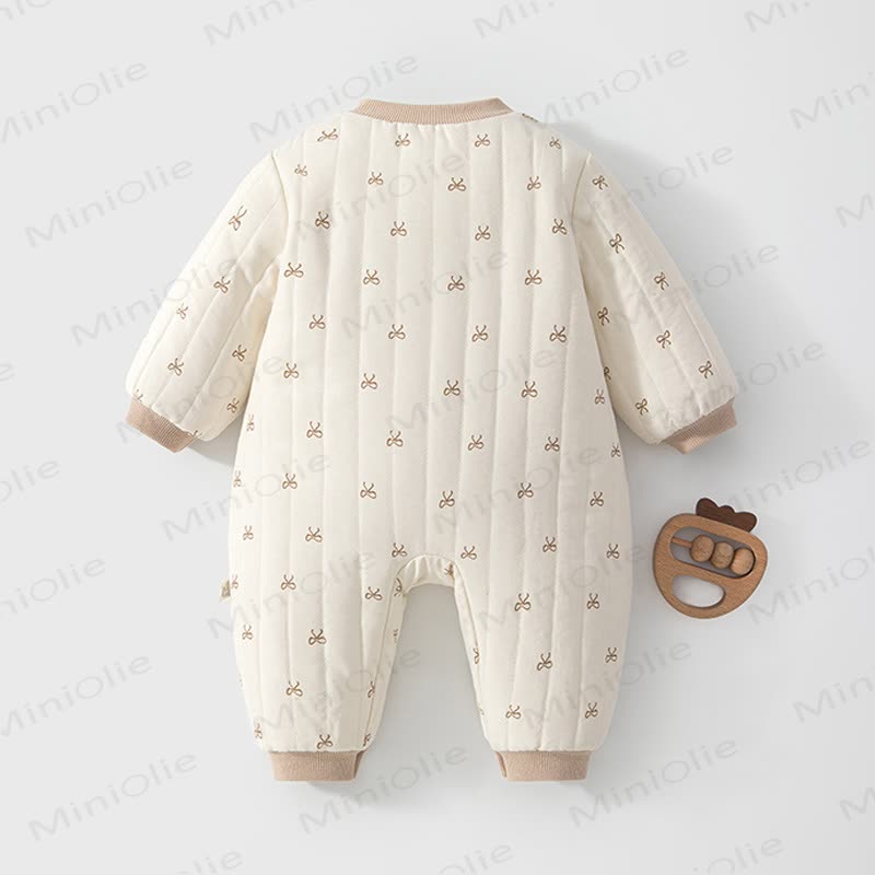 Baby Quilted Elephant Lace Romper - image 3