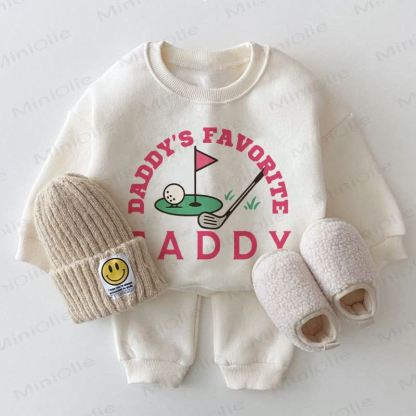 DADDY'S FAVORITE CADDY Baby Golf White Sweatshirt 2-piece Set - White - 2-3T - image 1