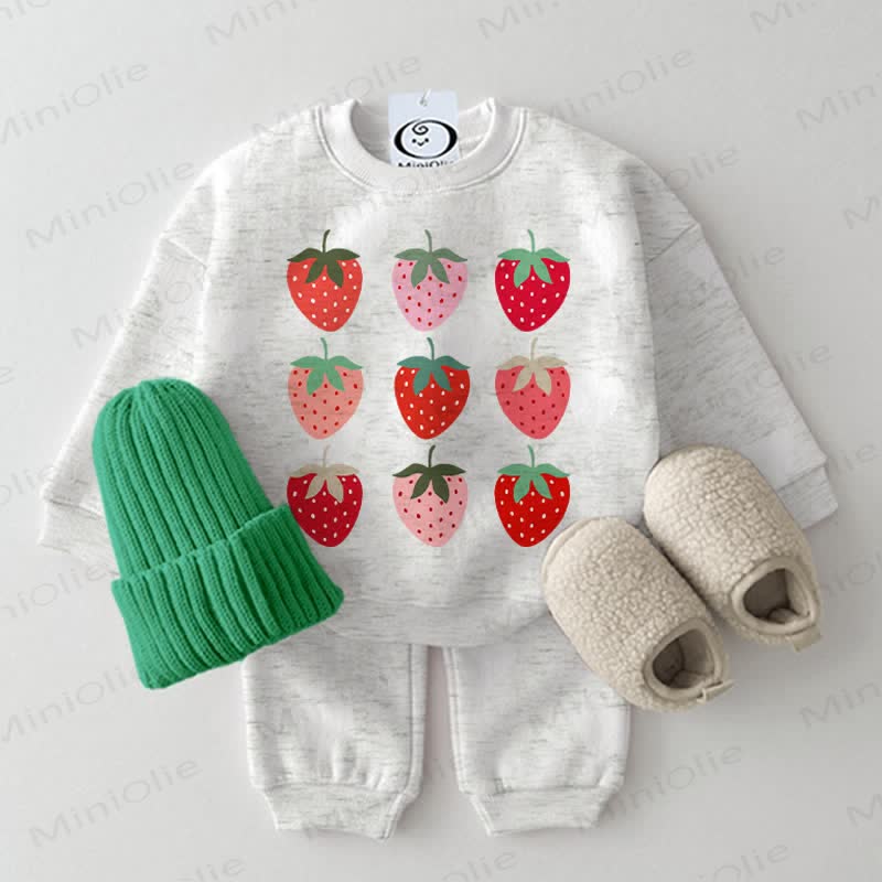 Baby Multi‑Color Strawberry 2-piece Light Grey Set - Light Grey - 2-3T - image 1