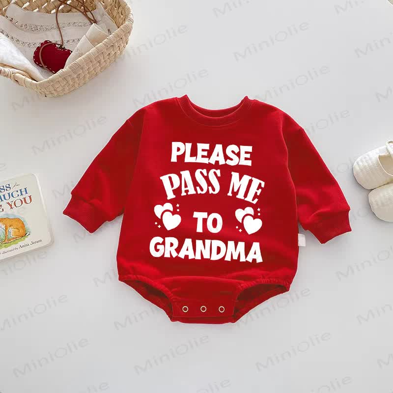 PLEASE PASS ME TO GRANDMA Baby Red Bodysuit - Red - 18-24M - image 1
