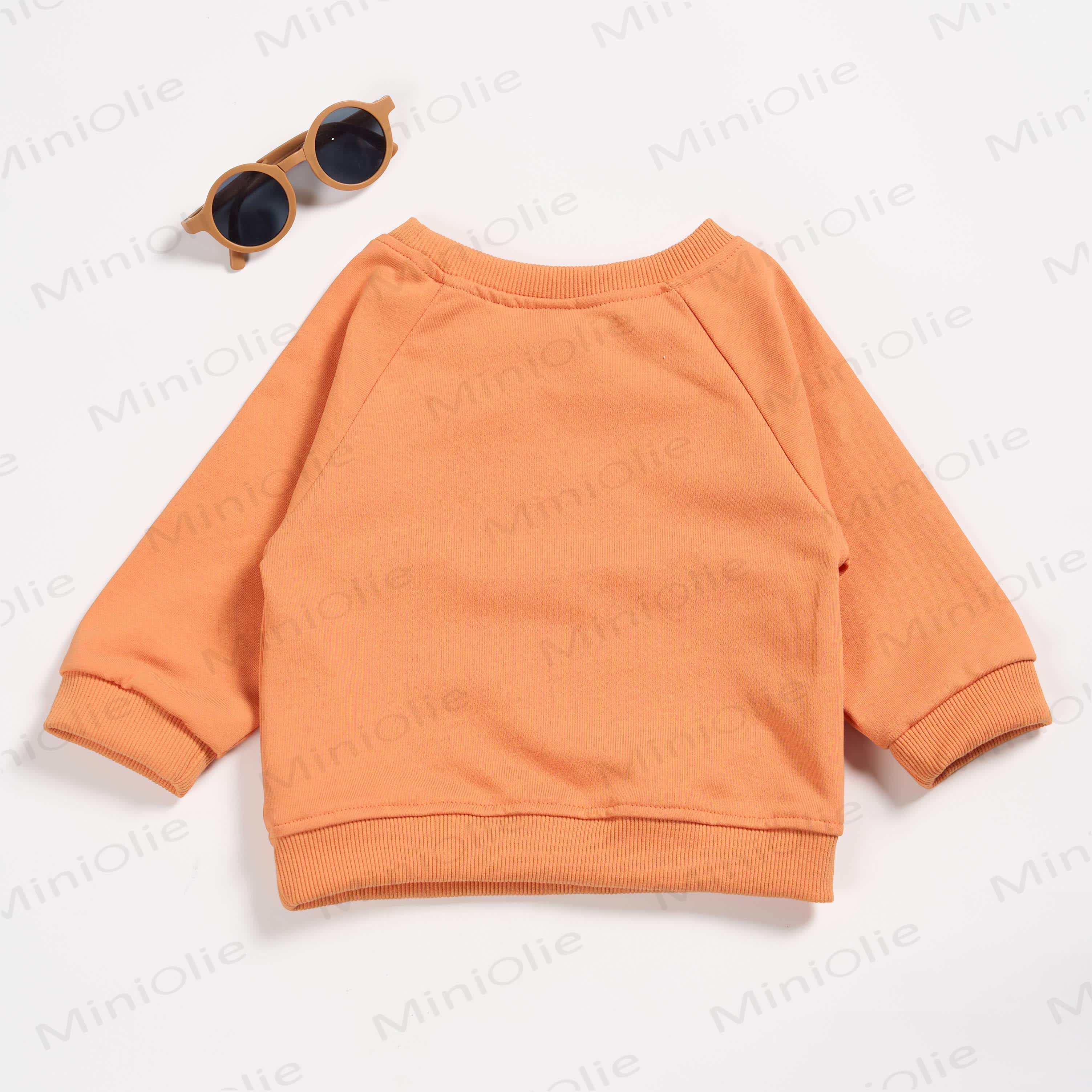 Baby Toddler Smiley Face Orange Sweatshirt - image 2