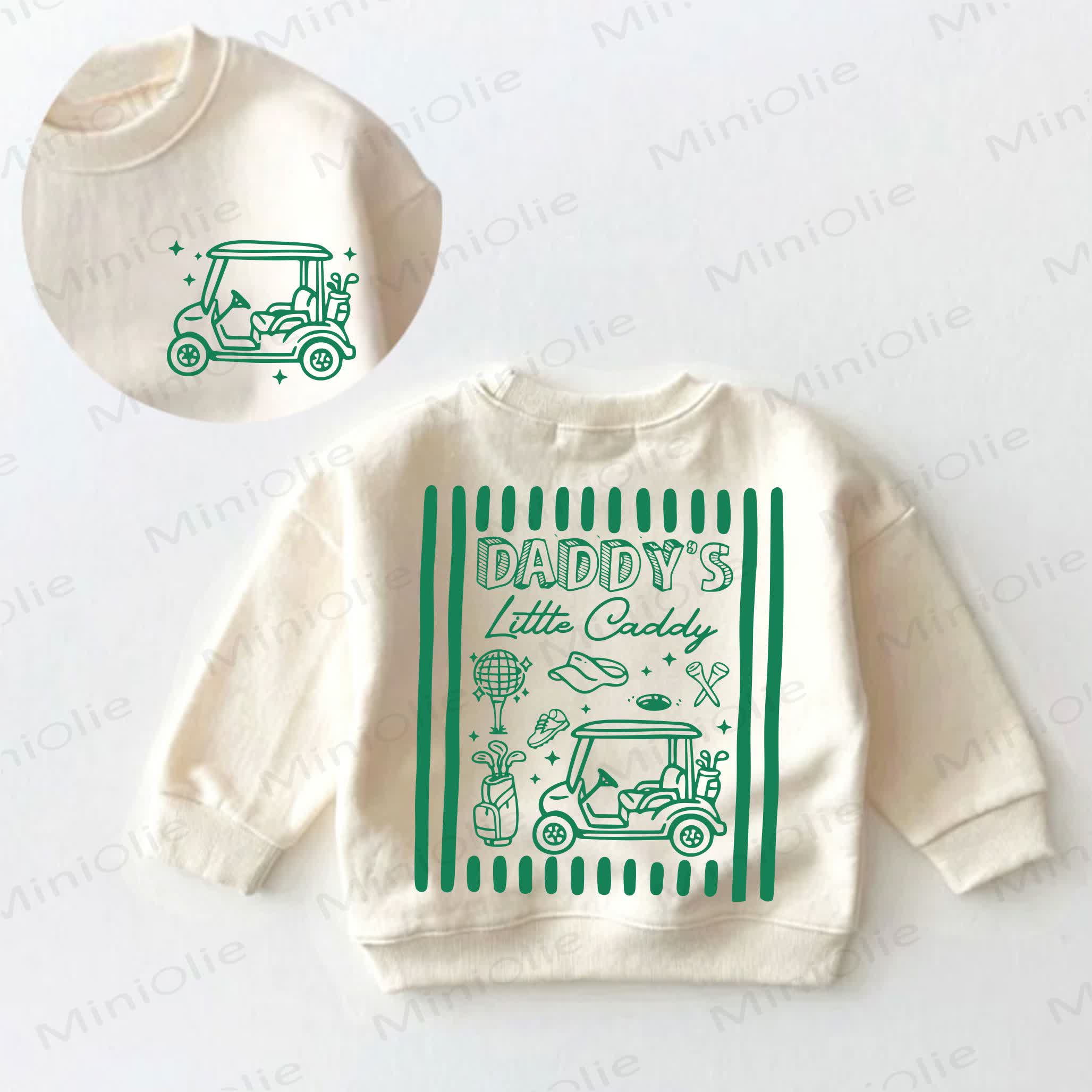 DADDY'S LITTLE CADDY Baby Toddler Cream Sweatshirt - Cream - 3-5T - image 1