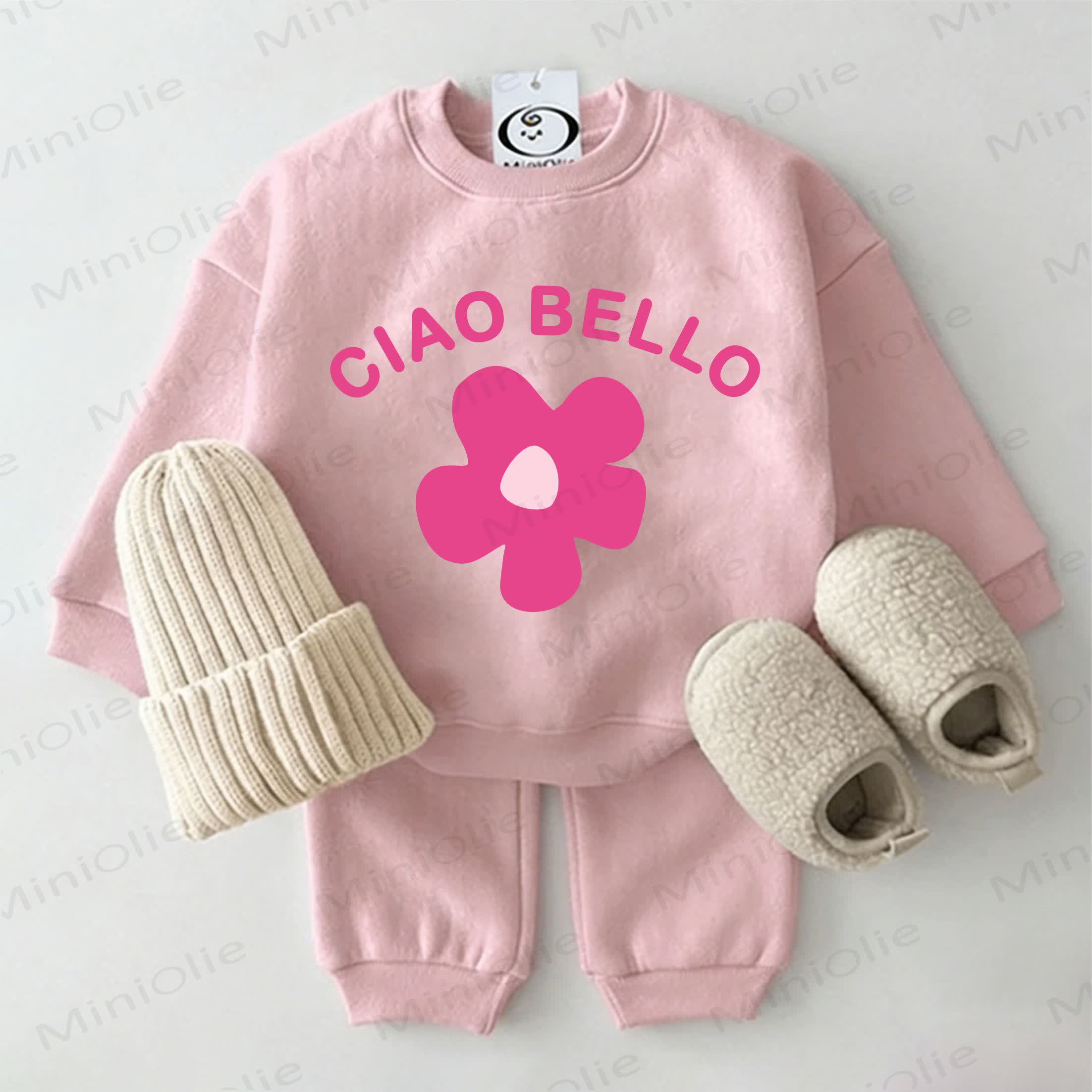 CIAO BELLO Baby Sweatshirt 2-piece Pink Set - Pink - 2-3T - image 1
