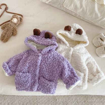 Baby Bear Ear Hooded Fleece Outerwear - image 1