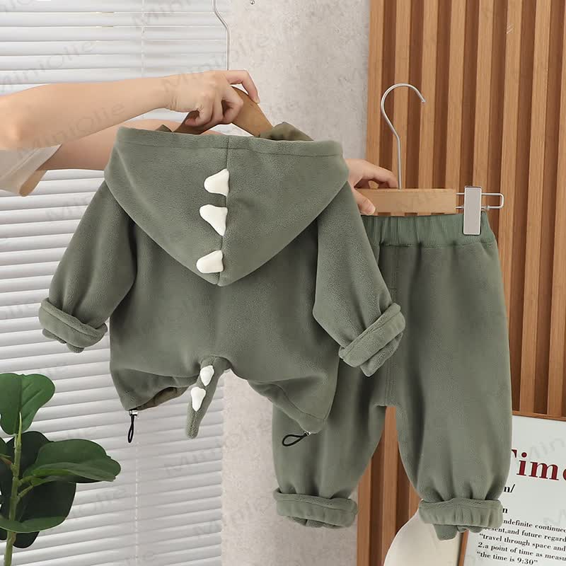 Baby Toddler Cozy Dinosaur Hooded Jacket and Pants 2-piece Set - image 4
