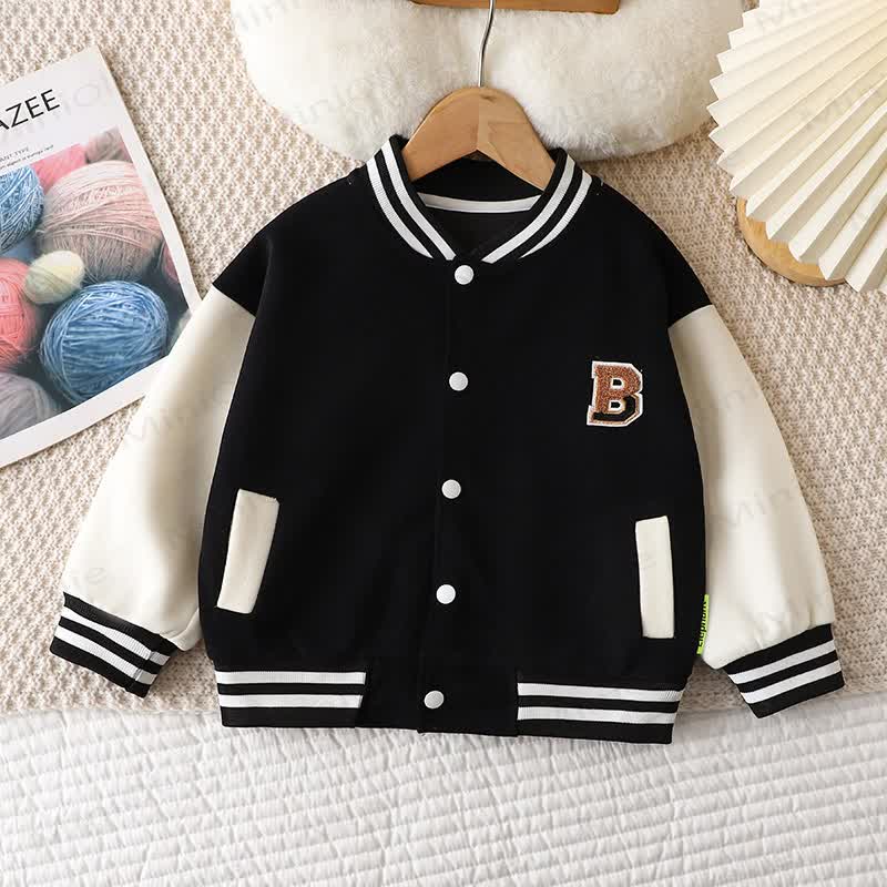 Toddler Contrast Sleeve Jacket - Black - 12-13T - image 2