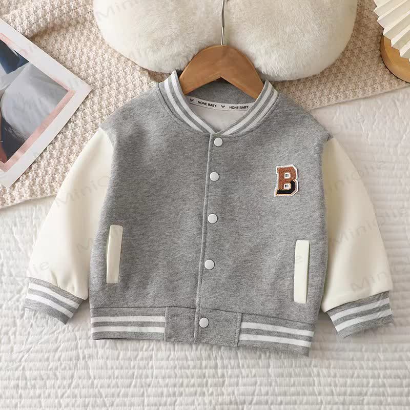 Toddler Contrast Sleeve Jacket - Gray - 12-13T - image 6