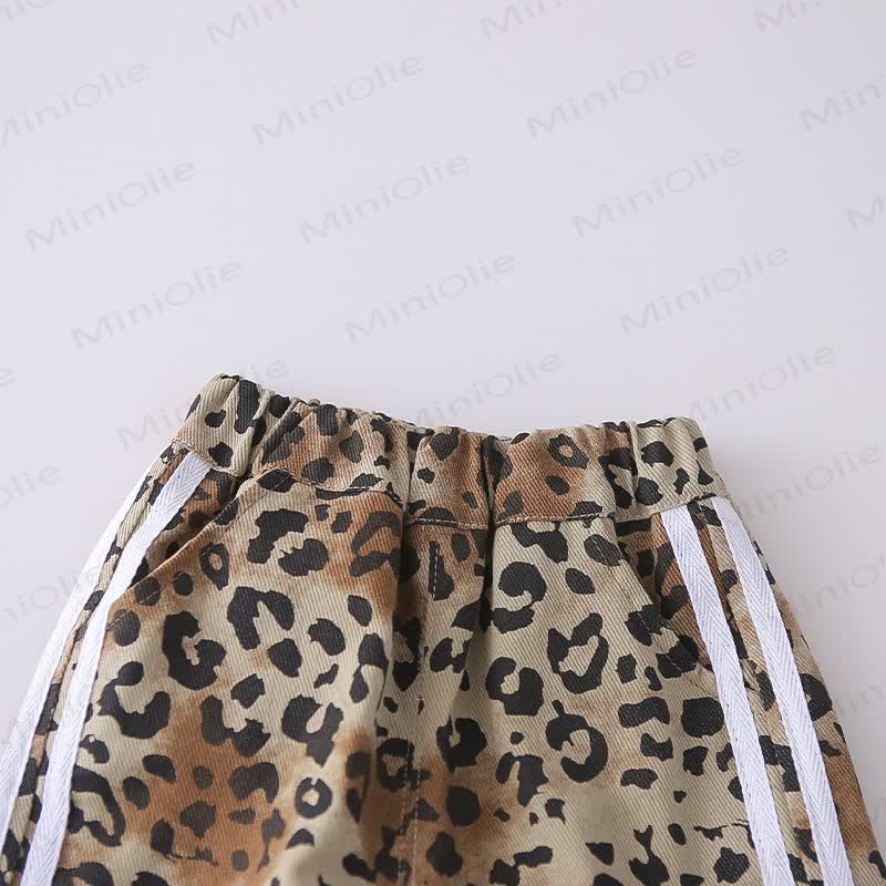 Toddler Baby Boy Sweatshirt and Leopard Print Jogger 2-piece Set with Bag - image 7