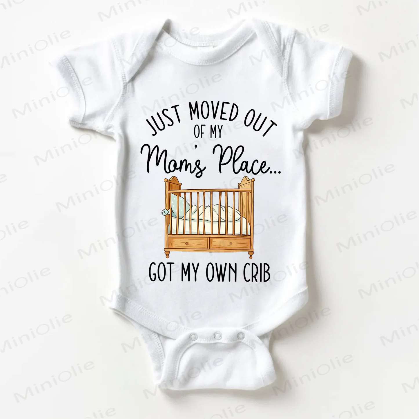  JUST MOVED OUT OF MY MOM'S PLACE... GOT MY OWN CRIB Baby White Bodysuit - White - 18-24M - image 1
