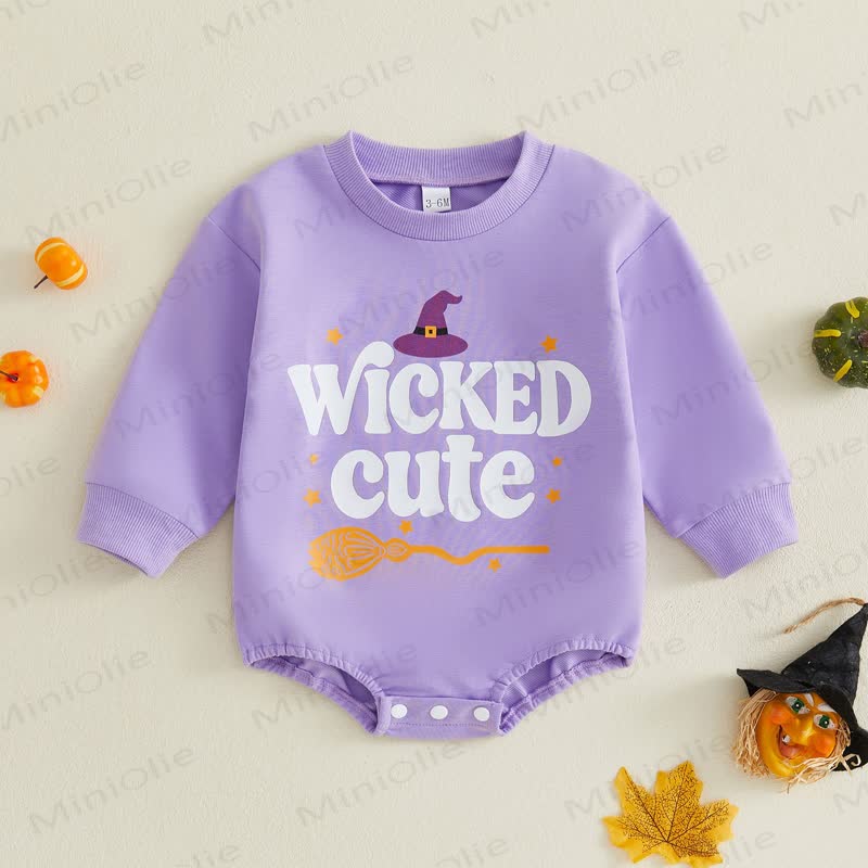 WICKED CUTE Baby Halloween Bodysuit - Purple - 12-18M - image 1