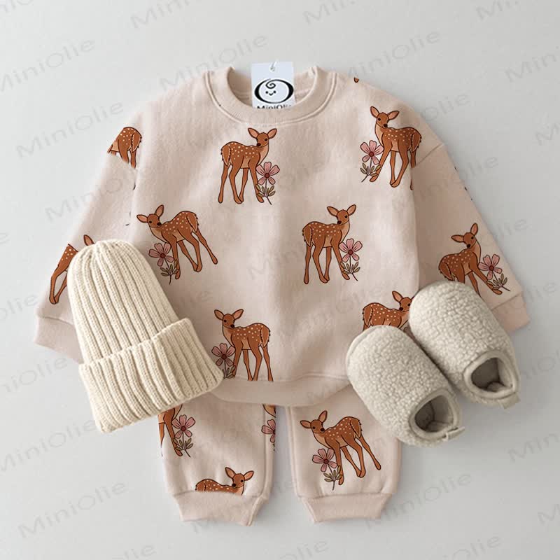 Baby 2-piece Sika Deer Beige Set - Beige - 2-3T - image 1
