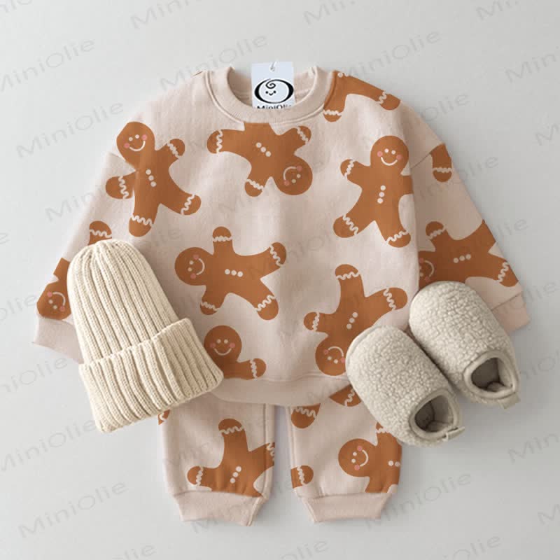 Baby Gingerbread Man 2-piece Beige Set - Beige - 2-3T - image 1