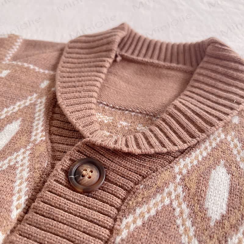 Baby Toddler Cozy Jacquard Knit Cardigan and Pants 3-piece Set - image 8