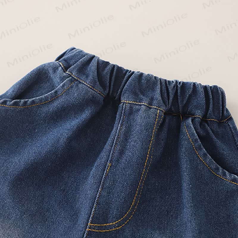 Baby Toddler Excavator Knit Denim Layered 3-piece Set - image 12