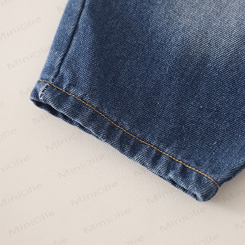 Baby Toddler Excavator Knit Denim Layered 3-piece Set - image 13
