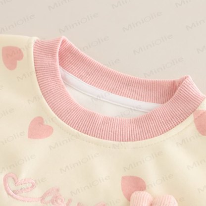 LOVELY Toddler Baby Girl Heart Print Top and Pants 2-piece Set - image 5