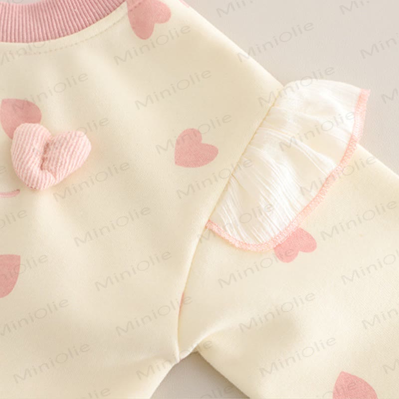 LOVELY Toddler Baby Girl Heart Print Top and Pants 2-piece Set - image 6