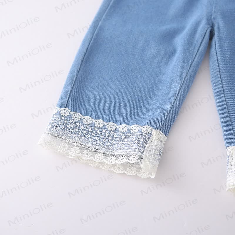 Toddler Girl Pink Tweed Cardigan and Denim 3-piece Set - image 13