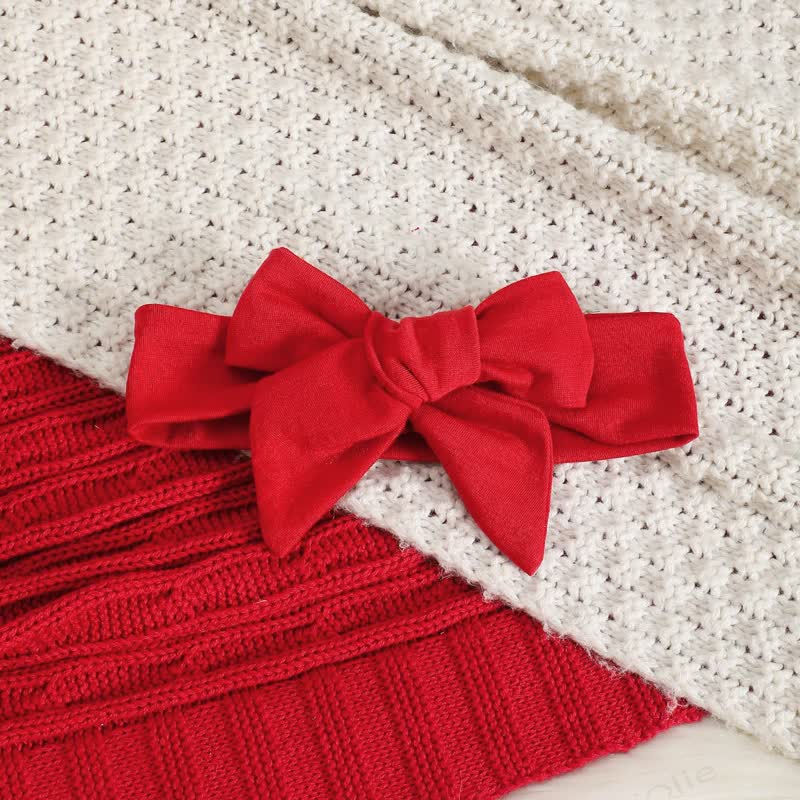 Baby Christmas Print Ruffle Front Romper with Headband - image 8