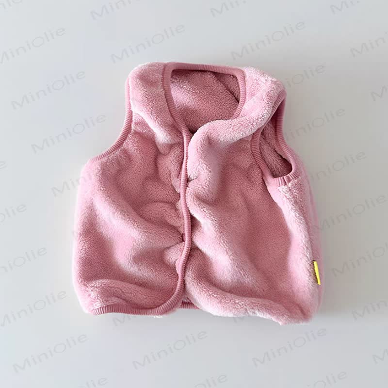 Baby Fleece Snap Front Vest - Pink - 18-24M - image 2
