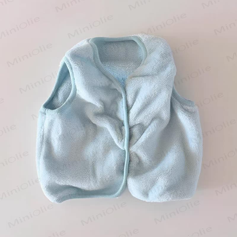 Baby Fleece Snap Front Vest - Blue - 18-24M - image 4