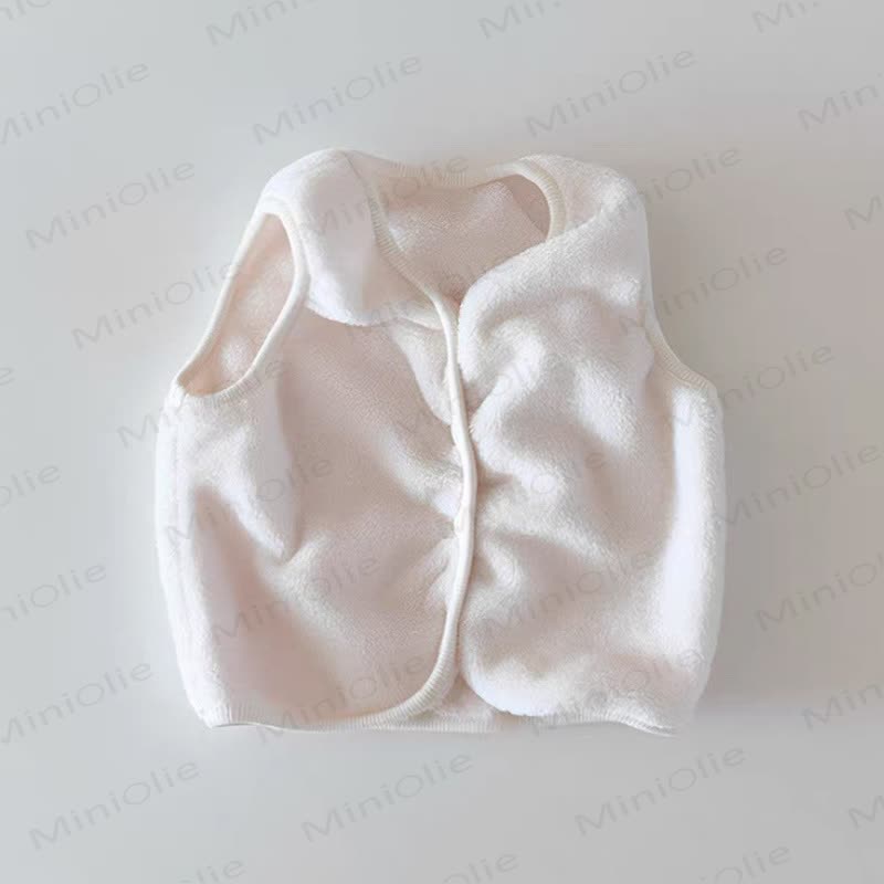 Baby Fleece Snap Front Vest - Beige - 18-24M - image 5