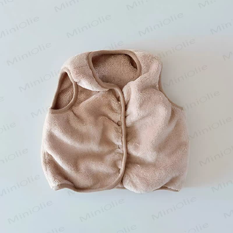 Baby Fleece Snap Front Vest - Khaki - 18-24M - image 6
