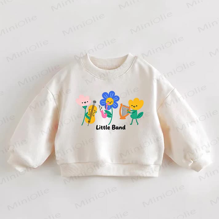 LITTLE BAND Baby Toddler Flower Cream Sweatshirt - Cream - 3-5T - image 1