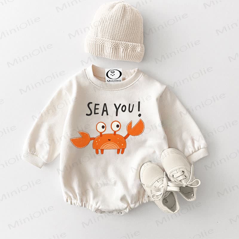 SEA YOU! Baby Crab White Bodysuit - White - 18-24M - image 1