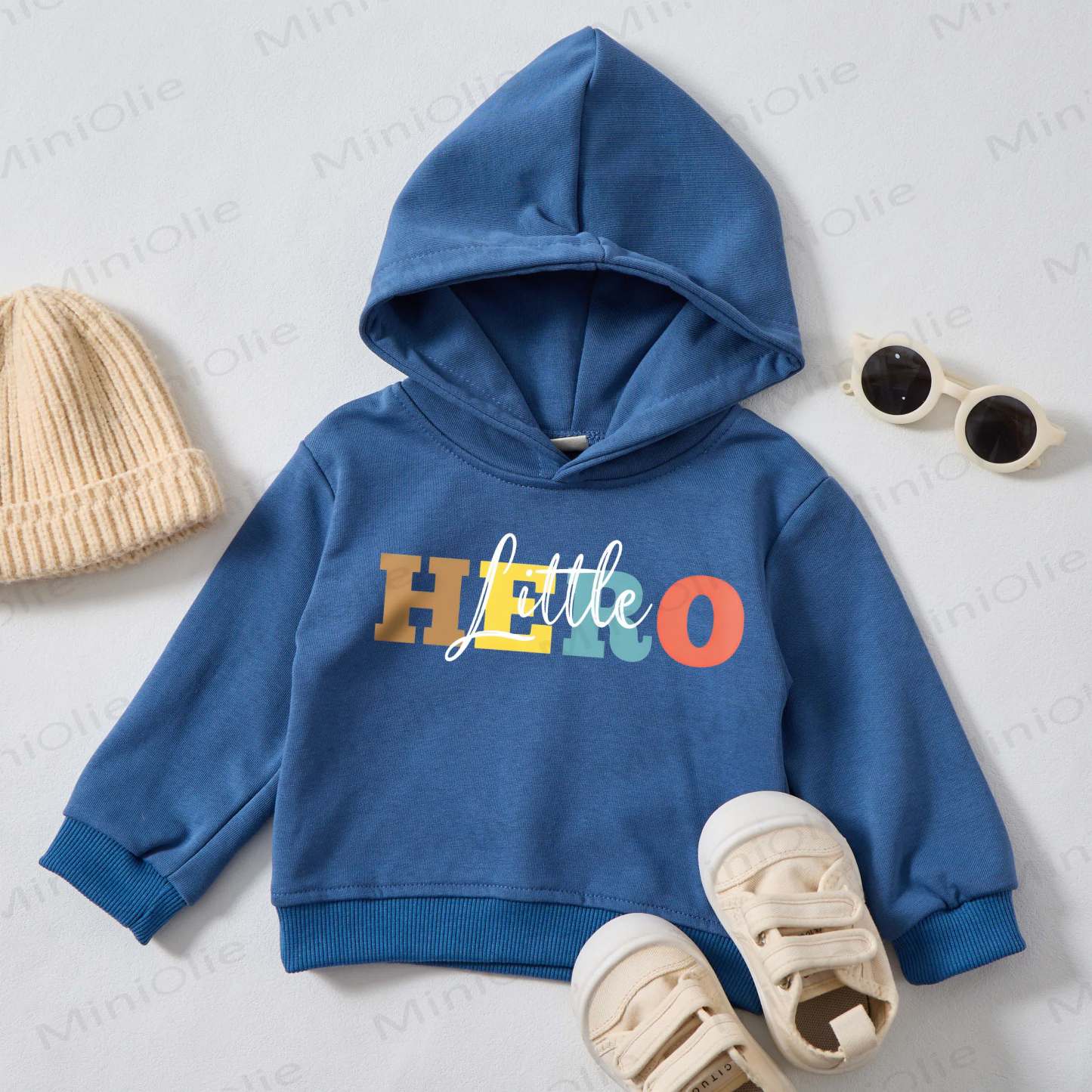 LITTLE HERO Baby Toddler Blue Hoodie Sweatshirt - Blue - 3-5T - image 1